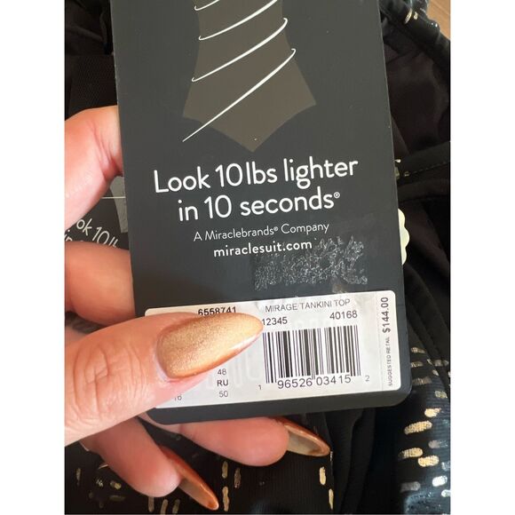 Miraclesuit NWT Iridium Mirage Tankini Top Black/Multi Size 10 - Picture 6 of 6